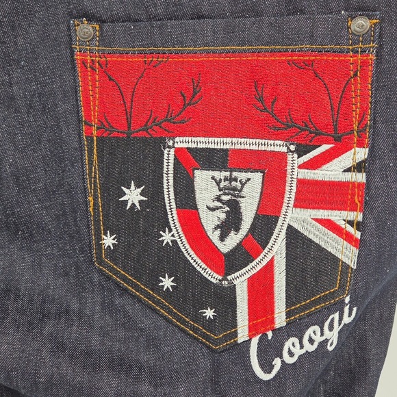 COOGI Mens Jeans 44W Dark Wash Denim Straight Embroidered TRI Nations - Picture 4 of 15